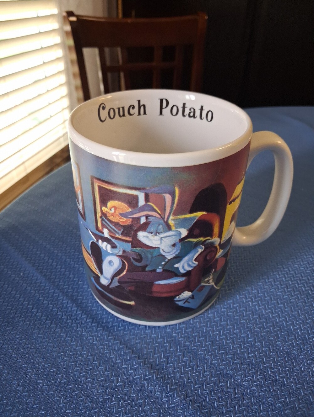 Vintage 90s Bugs Bunny Couch Potatoe Large Mug